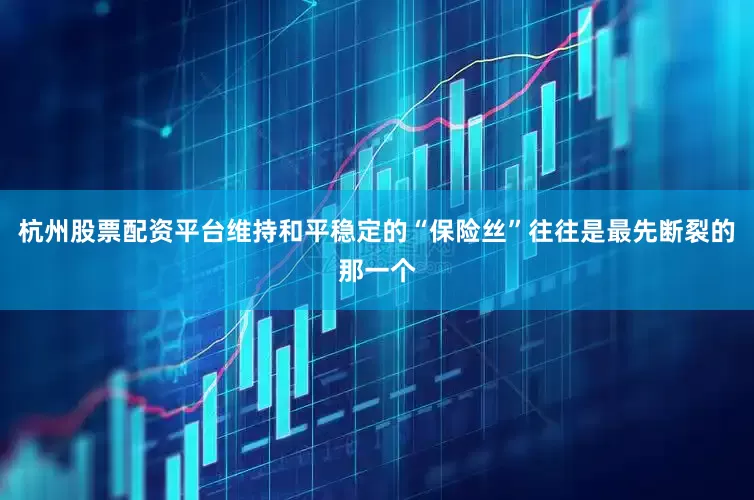 杭州股票配资平台维持和平稳定的“保险丝”往往是最先断裂的那一个